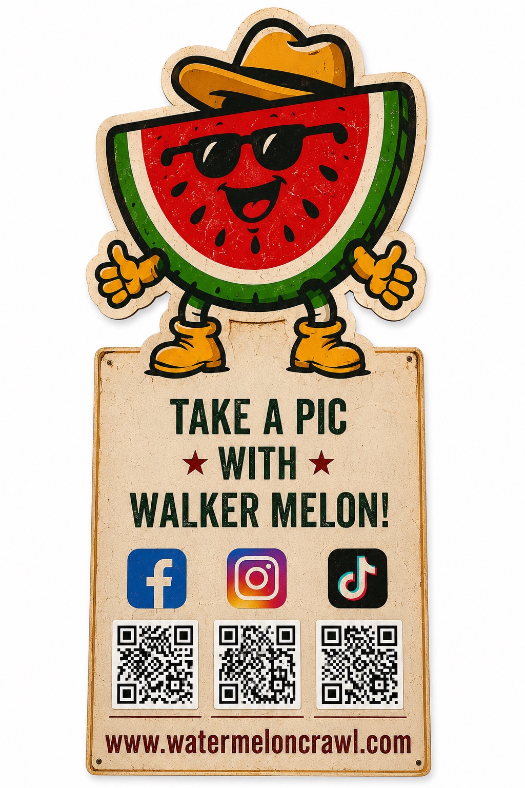 Walker Melon photo opportunity sign