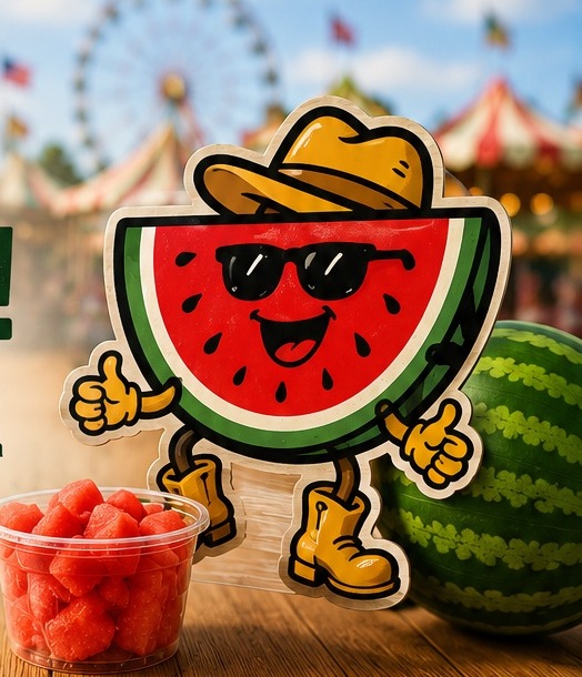 Walker Melon mascot at the fair